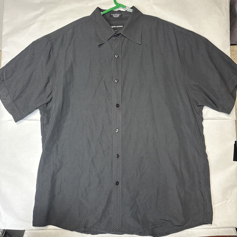 Eight Avenue Men's Button-Up Shirt – Size XL Short sleeve black